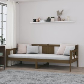 Honey brown solid pine wood sofa bed 80x200 cm by vidaXL, Beds and slatted bases - Ref: Foro24-820275, Price: 87,99 €, Discou...