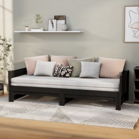 Abnehmbares Schlafsofa aus massivem schwarzem Kiefernholz, 2 x (90 x 200) cm von vidaXL, Betten und Lattenroste - Ref: Foro24...