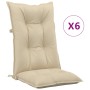 Reclining garden chairs and cushions 6 pcs solid teak wood by vidaXL, Garden chairs - Ref: Foro24-3196511, Price: 806,72 €, D...