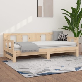 Removable sofa bed solid pine wood 2x(90x200) cm by vidaXL, Beds and slatted bases - Ref: Foro24-820282, Price: 168,35 €, Dis...