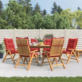 Reclining garden chairs and cushions 6 pcs solid teak wood by vidaXL, Garden chairs - Ref: Foro24-3196514, Price: 848,99 €, D...