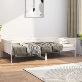 Sofá cama madera maciza de pino blanco 90x200 cm de vidaXL, Camas y somieres - Ref: Foro24-820238, Precio: 86,99 €, Descuento: %