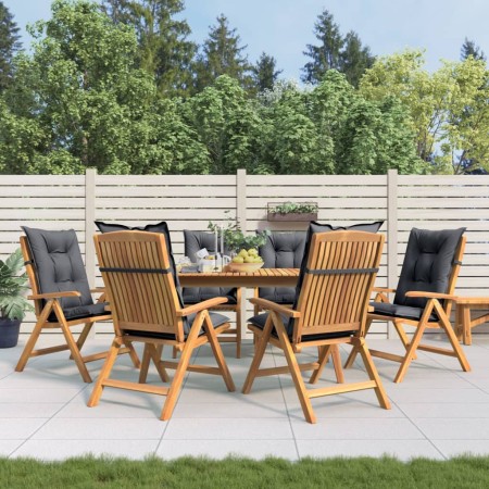 Reclining garden chairs and 6 solid teak wood cushions by vidaXL, Garden chairs - Ref: Foro24-3196508, Price: 895,81 €, Disco...