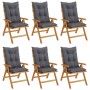 Reclining garden chairs and 6 solid teak wood cushions by vidaXL, Garden chairs - Ref: Foro24-3196508, Price: 895,81 €, Disco...