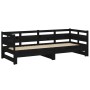 Removable sofa bed solid black pine wood 2x(90x190) cm by vidaXL, Beds and slatted bases - Ref: Foro24-820326, Price: 188,28 ...