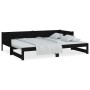 Sofá cama extraíble madera maciza de pino negro 2x(90x190) cm de vidaXL, Camas y somieres - Ref: Foro24-820266, Precio: 158,7...