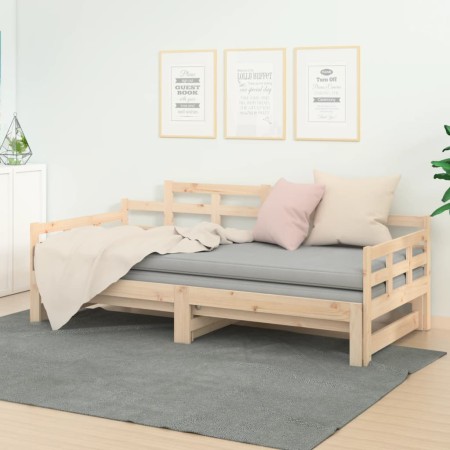 Removable sofa bed solid pine wood 2x(80x200) cm by vidaXL, Beds and slatted bases - Ref: Foro24-820347, Price: 141,50 €, Dis...