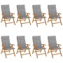 Reclining garden chairs and cushions 8 pcs solid teak wood by vidaXL, Garden chairs - Ref: Foro24-3196524, Price: 1,00 €, Dis...