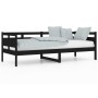 Sofá cama madera maciza de pino negro 80x200 cm de vidaXL, Camas y somieres - Ref: Foro24-820306, Precio: 102,55 €, Descuento: %