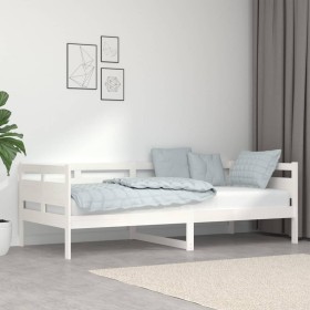 Solid white pine wood sofa bed 90x200 cm by vidaXL, Beds and slatted bases - Ref: Foro24-820298, Price: 104,99 €, Discount: %