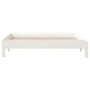 Cama apilable de madera pino maciza blanca 100x200 cm de vidaXL, Camas y somieres - Ref: Foro24-820388, Precio: 120,84 €, Des...