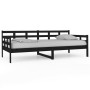 Sofá cama madera maciza de pino negro 90x200 cm de vidaXL, Camas y somieres - Ref: Foro24-820361, Precio: 139,65 €, Descuento: %