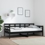 Sofá cama madera maciza de pino negro 90x190 cm de vidaXL, Camas y somieres - Ref: Foro24-820371, Precio: 111,50 €, Descuento: %