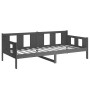 Gray solid pine wood sofa bed 80x200 cm by vidaXL, Beds and slatted bases - Ref: Foro24-820274, Price: 106,59 €, Discount: %