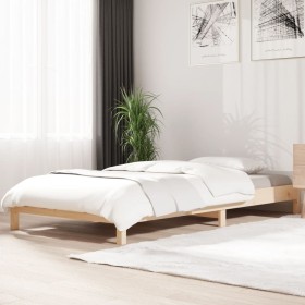 Cama apilable de madera pino maciza 75x190 cm de vidaXL, Camas y somieres - Ref: Foro24-820407, Precio: 101,93 €, Descuento: %