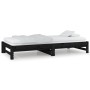 Sofá cama extraíble madera maciza de pino negro 2x(90x200) cm de vidaXL, Camas y somieres - Ref: Foro24-820431, Precio: 162,0...