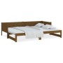 Sofá cama extraíble madera maciza marrón miel 2x(90x200) cm de vidaXL, Camas y somieres - Ref: Foro24-820255, Precio: 226,58 ...