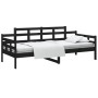 Sofá cama madera maciza de pino negro 90x200 cm de vidaXL, Camas y somieres - Ref: Foro24-820331, Precio: 122,50 €, Descuento: %