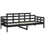 Sofá cama madera maciza de pino negro 90x200 cm de vidaXL, Camas y somieres - Ref: Foro24-820331, Precio: 122,50 €, Descuento: %