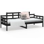 Sofá cama madera maciza de pino negro 90x200 cm de vidaXL, Camas y somieres - Ref: Foro24-820331, Precio: 122,50 €, Descuento: %