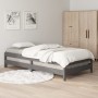 Gray solid pine wood stackable bed 100x200 cm by vidaXL, Beds and slatted bases - Ref: Foro24-820389, Price: 122,46 €, Discou...