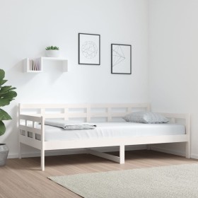 Solid white pine wood sofa bed 90x190 cm by vidaXL, Beds and slatted bases - Ref: Foro24-820368, Price: 112,02 €, Discount: %