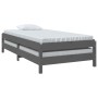 Cama apilable de madera pino maciza gris 90x190 cm de vidaXL, Camas y somieres - Ref: Foro24-820404, Precio: 109,20 €, Descue...