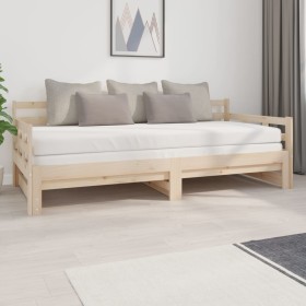 Sofá cama extraíble madera maciza de pino 2x(90x200) cm de vidaXL, Camas y somieres - Ref: Foro24-820372, Precio: 189,99 €, D...