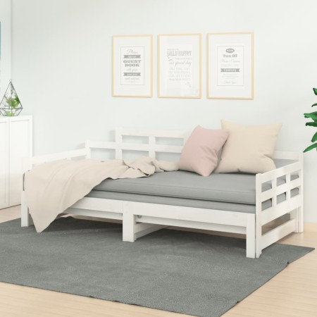 Removable sofa bed solid white pine wood 2x(80x200) cm by vidaXL, Beds and slatted bases - Ref: Foro24-820348, Price: 180,80 ...