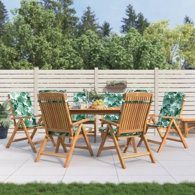 Reclining garden chairs and cushions 6 pcs solid teak wood by vidaXL, Garden chairs - Ref: Foro24-3196505, Price: 822,99 €, D...