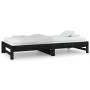 Sofá cama extraíble madera maciza de pino negro 2x(80x200) cm de vidaXL, Camas y somieres - Ref: Foro24-820436, Precio: 189,0...