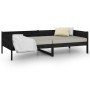 Solid black pine wood sofa bed 90x200 cm by vidaXL, Beds and slatted bases - Ref: Foro24-820241, Price: 122,99 €, Discount: %