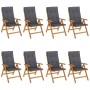 Reclining garden chairs and cushions 8 pcs solid teak wood by vidaXL, Garden chairs - Ref: Foro24-3196523, Price: 1,00 €, Dis...