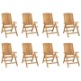 Reclining garden chairs and cushions 8 pcs solid teak wood by vidaXL, Garden chairs - Ref: Foro24-3196523, Price: 1,00 €, Dis...