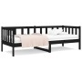 Sofá cama madera maciza de pino negro 90x190 cm de vidaXL, Camas y somieres - Ref: Foro24-814648, Precio: 116,99 €, Descuento: %