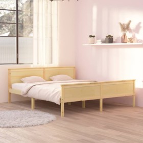 Solid pine wood bed frame 180x200 cm by vidaXL, Beds and slatted bases - Ref: Foro24-322179, Price: 165,02 €, Discount: %