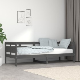 Gray solid pine wood sofa bed 80x200 cm by vidaXL, Beds and slatted bases - Ref: Foro24-820304, Price: 105,81 €, Discount: %