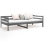 Sofá cama madera maciza de pino gris 90x190 cm de vidaXL, Camas y somieres - Ref: Foro24-814636, Precio: 119,23 €, Descuento: %