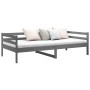 Sofá cama madera maciza de pino gris 90x190 cm de vidaXL, Camas y somieres - Ref: Foro24-814636, Precio: 119,23 €, Descuento: %