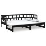 Sofá cama extraíble madera maciza de pino negro 2x(90x200) cm de vidaXL, Camas y somieres - Ref: Foro24-820226, Precio: 175,1...