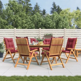 Reclining garden chairs and cushions 6 pcs solid teak wood by vidaXL, Garden chairs - Ref: Foro24-3196517, Price: 806,99 €, D...