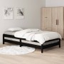 Black solid pine wood stackable bed 80x200 cm by vidaXL, Beds and slatted bases - Ref: Foro24-820401, Price: 120,99 €, Discou...