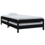 Black solid pine wood stackable bed 80x200 cm by vidaXL, Beds and slatted bases - Ref: Foro24-820401, Price: 120,99 €, Discou...