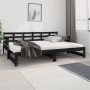 Sofá cama extraíble madera maciza de pino negro 2x(80x200) cm de vidaXL, Camas y somieres - Ref: Foro24-820381, Precio: 173,4...