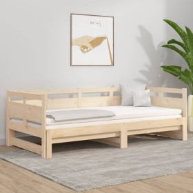 Sofá cama extraíble madera maciza de pino 2x(90x190) cm de vidaXL, Camas y somieres - Ref: Foro24-820322, Precio: 146,89 €, D...