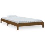 Honey brown solid pine wood stackable bed 100x200 cm by vidaXL, Beds and slatted bases - Ref: Foro24-820390, Price: 119,49 €,...