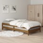 Honey brown solid pine wood stackable bed 100x200 cm by vidaXL, Beds and slatted bases - Ref: Foro24-820390, Price: 119,49 €,...