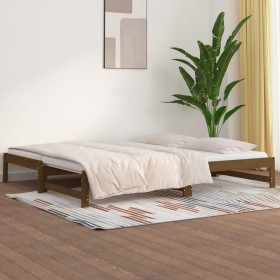 Removable sofa bed solid brown pine wood 2x(90x200) cm by vidaXL, Beds and slatted bases - Ref: Foro24-820430, Price: 154,37 ...