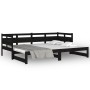 Sofá cama extraíble madera maciza de pino negro 2x(80x200) cm de vidaXL, Camas y somieres - Ref: Foro24-820321, Precio: 186,8...