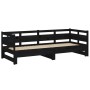 Removable sofa bed solid black pine wood 2x(80x200) cm by vidaXL, Beds and slatted bases - Ref: Foro24-820321, Price: 186,81 ...